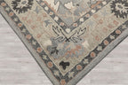 10x14 Rectangular Hand Hooked Handmade Gray Transitional Arts & Crafts Wool Oriental Area Rug Perfect for Living Room, Kitchen, Bedroom, Home Office, Dining Room