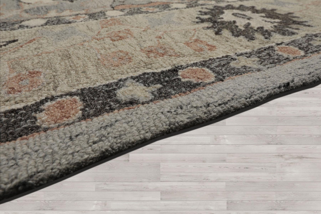 10x14 Rectangular Hand Hooked Handmade Gray Transitional Arts & Crafts Wool Oriental Area Rug Perfect for Living Room, Kitchen, Bedroom, Home Office, Dining Room