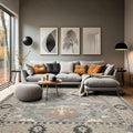 10x14 Rectangular Hand Hooked Handmade Gray Transitional Arts & Crafts Wool Oriental Area Rug Perfect for Living Room, Kitchen, Bedroom, Home Office, Dining Room