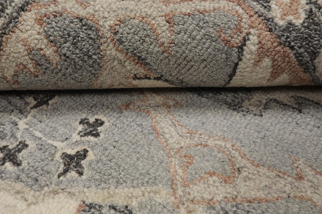10x14 Rectangular Hand Hooked Handmade Gray Transitional Arts & Crafts Wool Oriental Area Rug Perfect for Living Room, Kitchen, Bedroom, Home Office, Dining Room