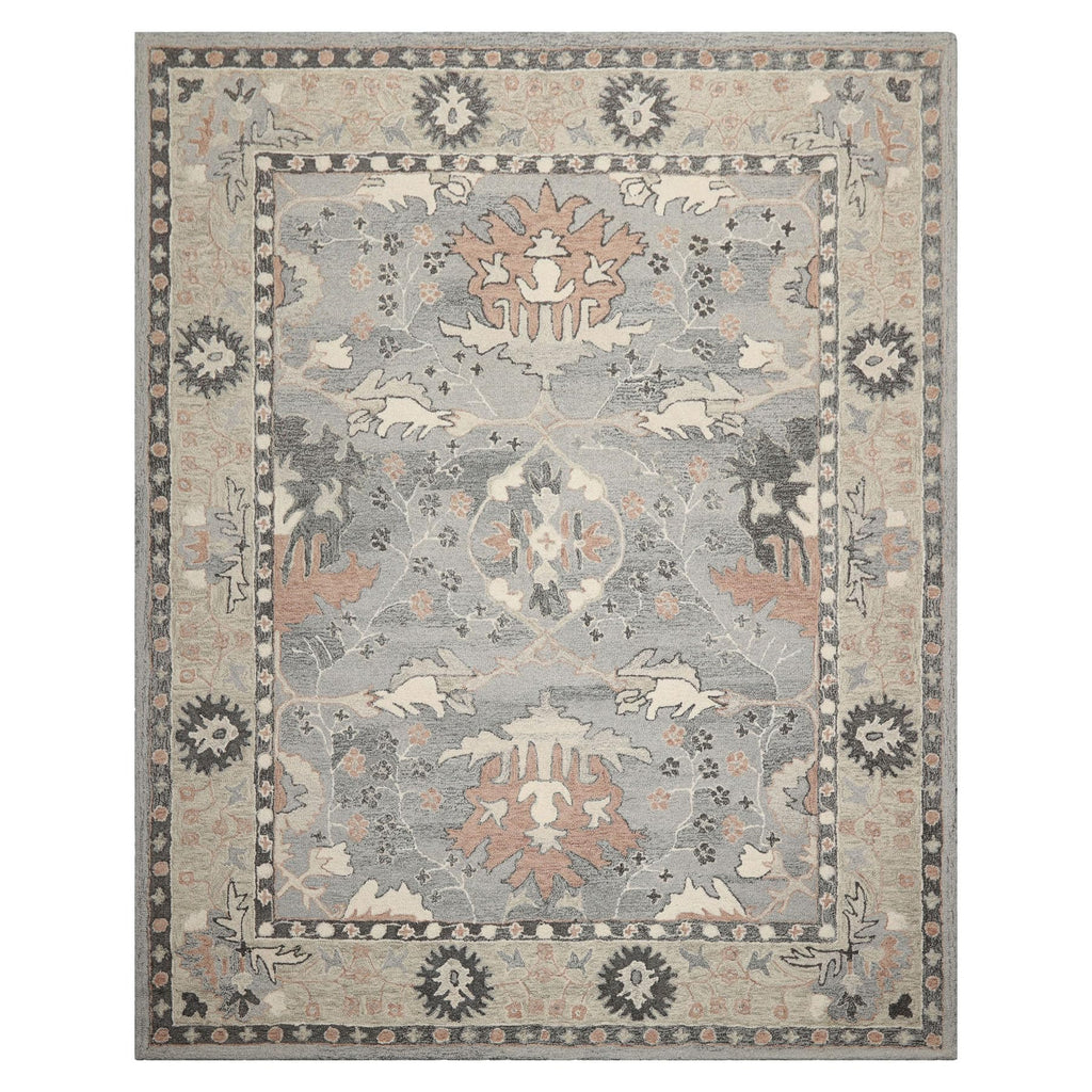 10x14 Rectangular Hand Hooked Handmade Gray Transitional Arts & Crafts Wool Oriental Area Rug Perfect for Living Room, Kitchen, Bedroom, Home Office, Dining Room